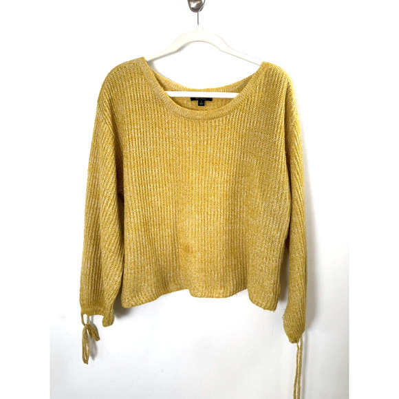 Ella Moss Cotton Mohair Blend Yellow Knit Sweater Classic Timeless Preppy M - Picture 1 of 7